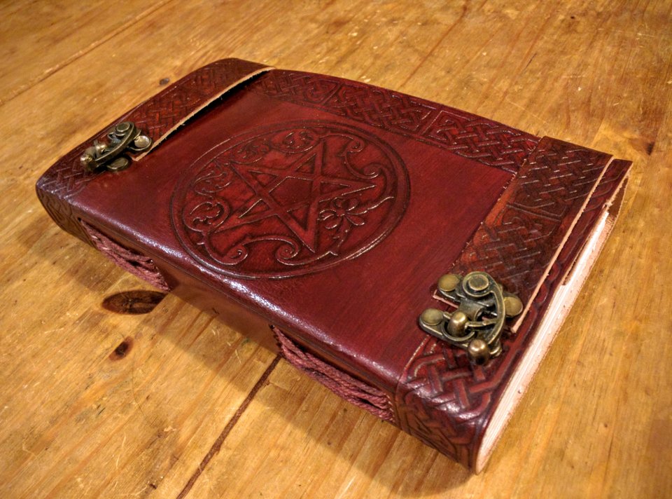 Leather-bound Journal with a Pentacle on the front